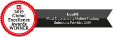 Logo of Inntex Global Excellence Award, won by IronFX in 2019