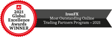 Logo of Inntex Global Excellence Award, 2021 winner IronFX