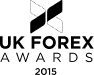 Black and white logo with a white arrow. Relevant to UK forex.