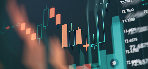 a Candlestick chart with prices on the side relating to forex trade ideas