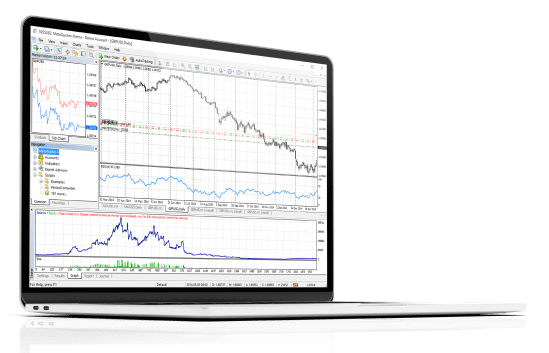 Forex trading software with Metatrader finance charts.