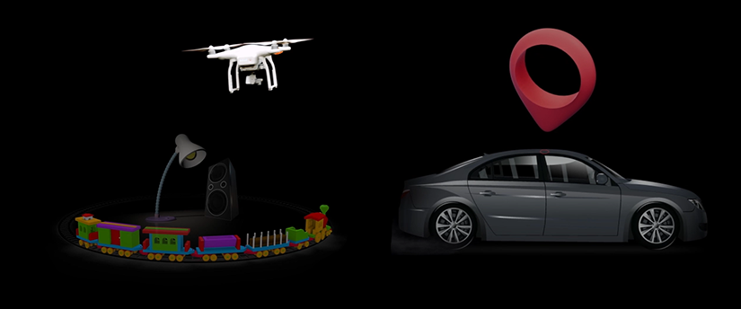 A car and a drone, surrounded by financial data, represent different industries contributing to the diversity of the earnings season.