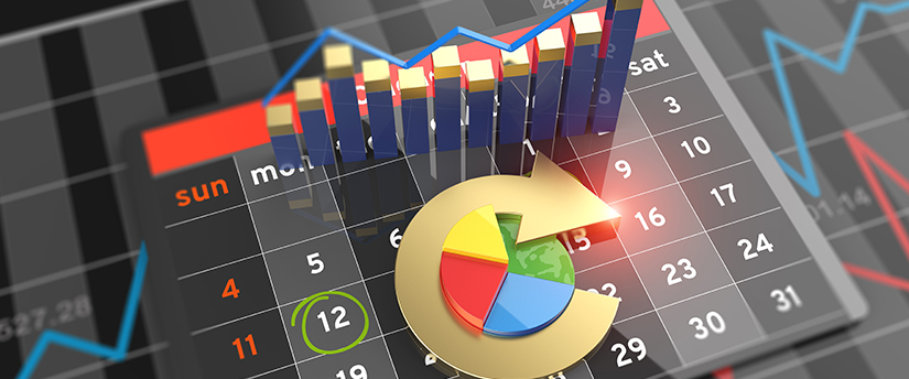 image with calendar and trading charts related to economic calendars for forex trading