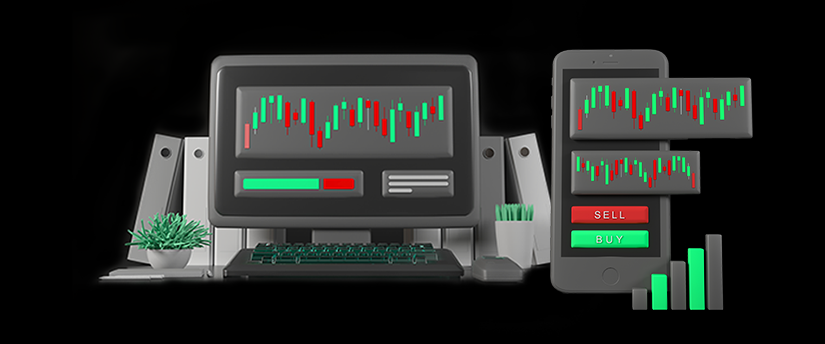 A well-organized desk with a PC and charts, reflecting efficient Forex techniques for analysis and decision-making.