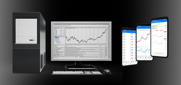 multiple devices displaying trading charts with price fluctuations related to MT4 features and benefits