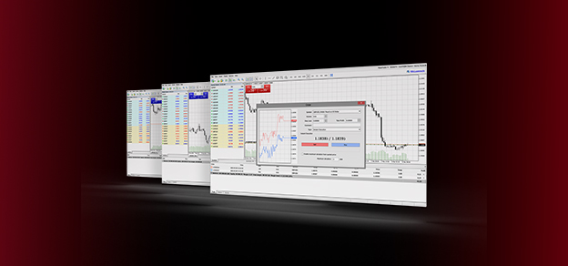 Monitors displaying information underscore the role of "MT4 Web Trading" as a platform for traders to access market data and execute trades.