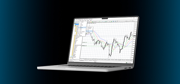 Laptop computer with a stock chart on the screen, used for fundamental analysis.