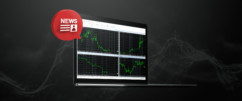 A laptop running MetaTrader 4, with a news sign above it, is the gateway to informed trading decisions and market analysis.