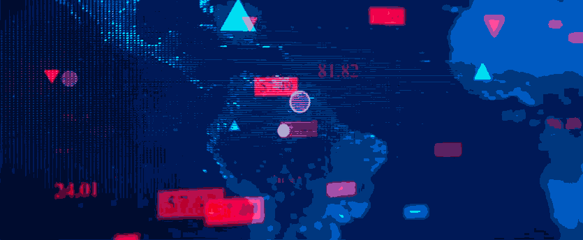 Numbers in red and blue, accompanied by arrows and a globe, signify the global financial scope and impact of forex leverage.