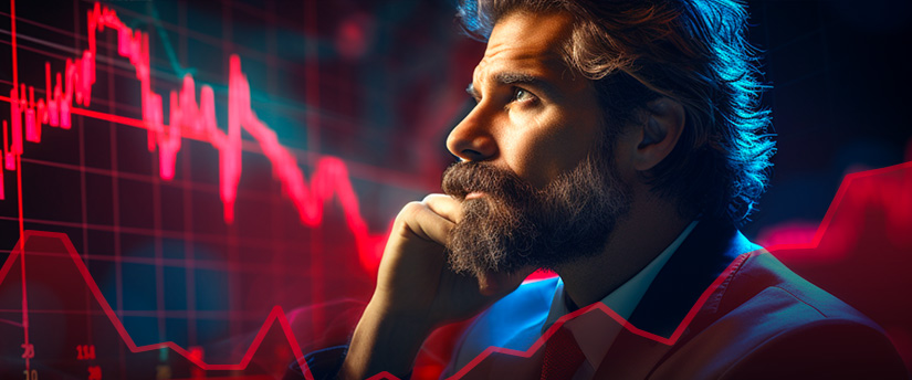 A trader focused on a chart within the MetaTrader 4 platform, analyzing market trends.