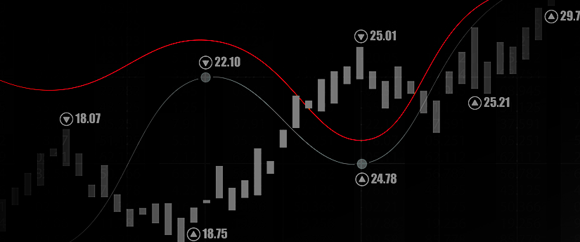 Candlestick charts alongside informative diagrams, depicting the relevance of indicators in financial analysis.