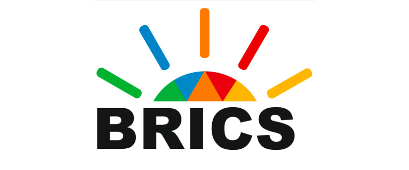 A vibrant rising sun with the word 'BRICS' beneath, capturing the unity and optimism of the member nations.