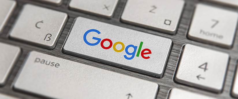 A keyboard with a dedicated Google button, streamlining access to the tech giant's world of information and services.
