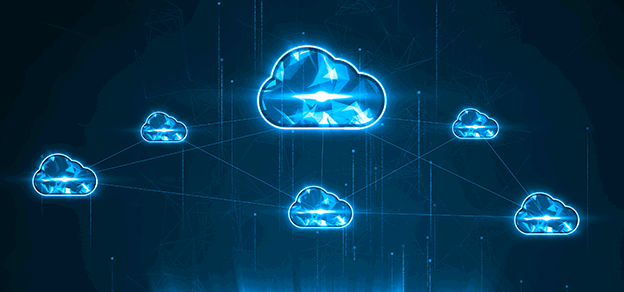 colorful clouds glowing in the dark, dropbox cloud
