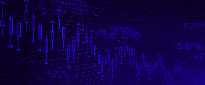 forex and CFD trading charts in Blue Background, analyse the market and start buy and sell with positions