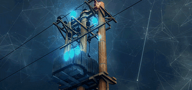 A rendering of a transformer on a power pole, symbolizing the future of electricity