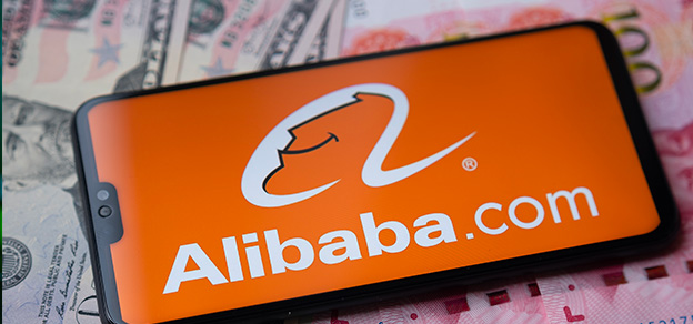 Alibaba Group's stock chart displaying fluctuating prices over time.