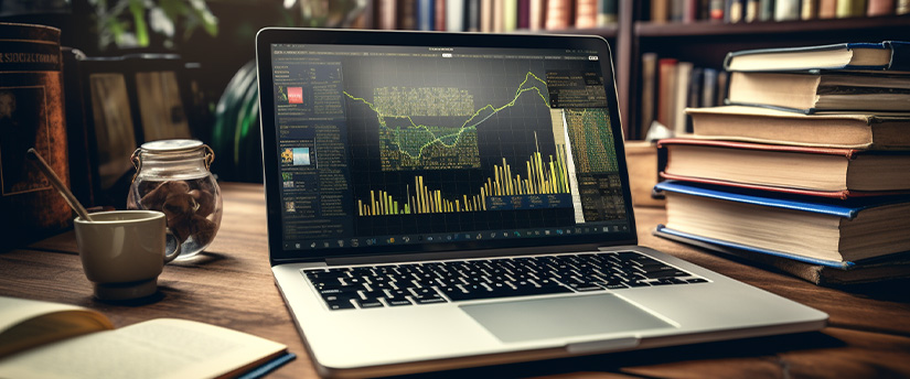 Un trader forex qui étudie des livres, apprend l'art du trading forex pour gagner de l'argent sur les marchés financiers.