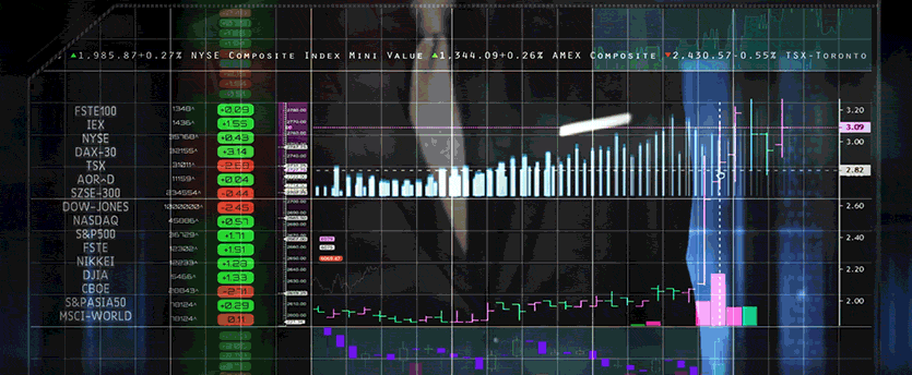 Stock market screen shot from metatrader 4 platform with forex trader analyzing market trends.