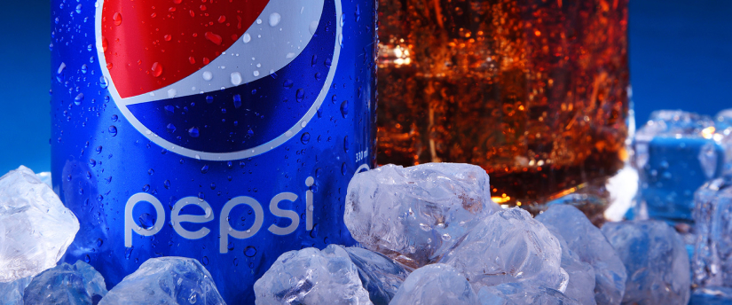 Image shows a Pepsi cup filled with ice