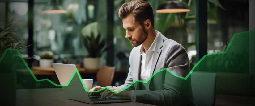 A person analyzing stock market trends on a computer, representing the intersection of trading, age, and investment.