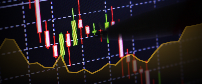 Close-up of stock chart with pen marks indicating changes in forex prices.