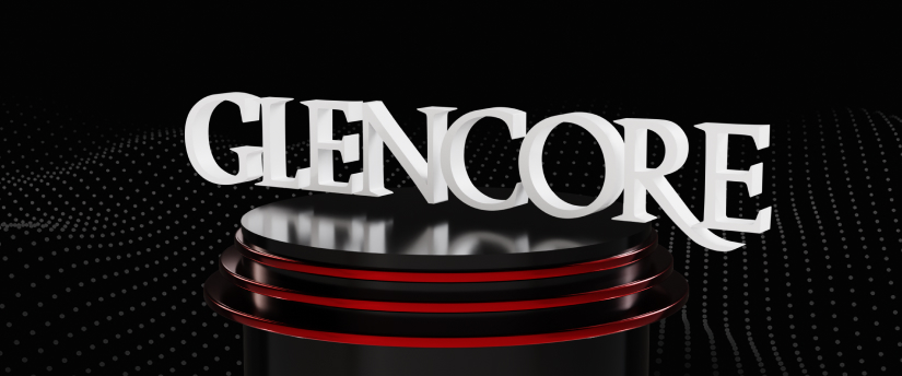 Glencore's new logo on black background pays homage to the company's rich history.