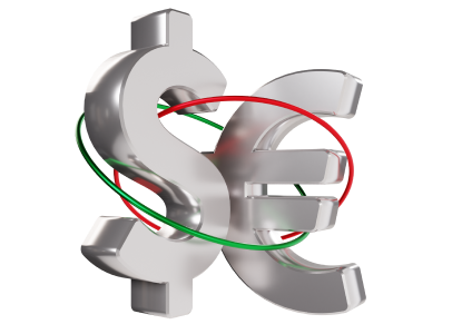 Euro and dollar symbols displayed together, representing different currencies in a global financial context.