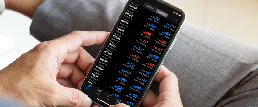 Stock market trading on iPhone with mobile trading MT4 app