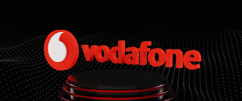 Vodafone Logo on Black: Connecting the World with Communication Excellence.