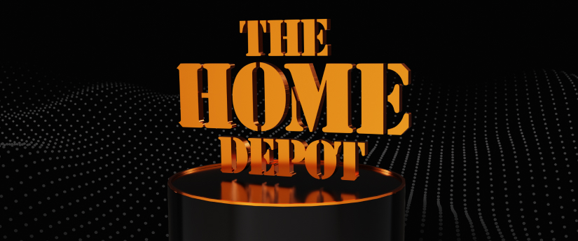 The Home Depot logo on a black background.