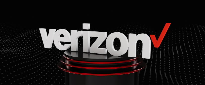 Verizon Logo on Black Background: Icon of Connectivity and Innovation.