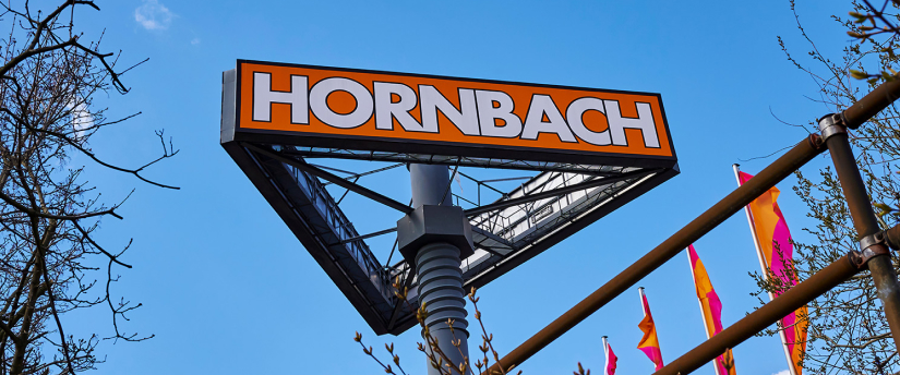 Sign displaying "Hornbach" in bold letters