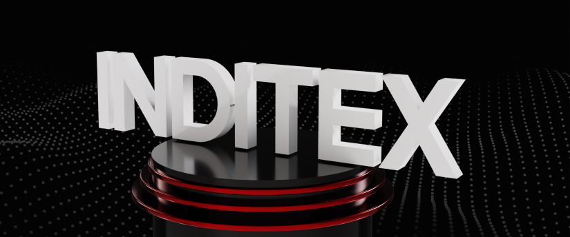 Inditex Logo on Black Background: Representing Fashion and Retail Excellence