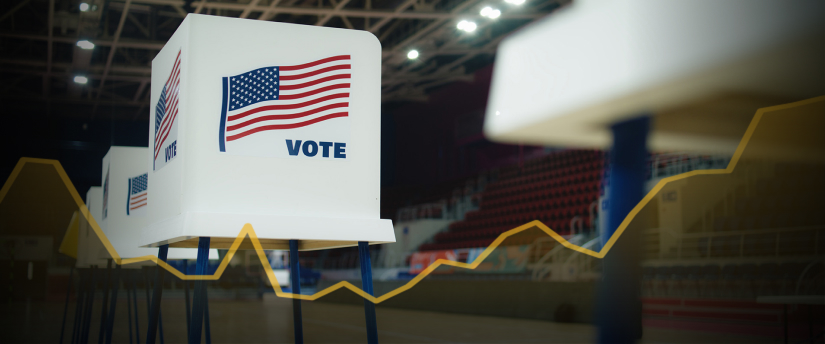 U.S. Election 2024: Graphic or poster featuring key candidates, voting information, or election themes
