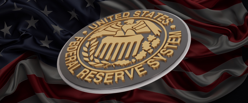 American flag featuring the Federal Reserve System logo, illustrating the integration of monetary policy and national identity.