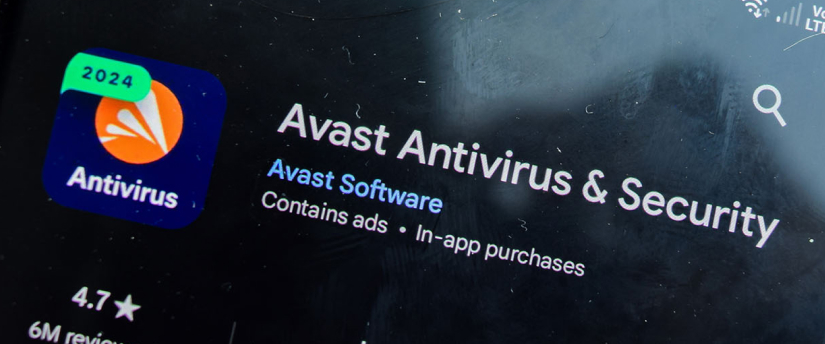 Image of the Avast antivirus and security app interface, showcasing features for protecting devices from online threats.