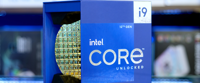 Close-up view of the Intel Core i9-9900K processor, highlighting its intricate architecture and powerful performance capabilities.
