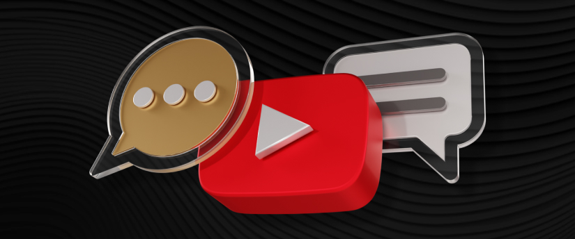 Image of a YouTube video chat with two speech bubbles, representing conversations from the trading webinars series.