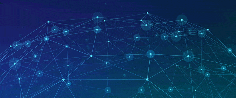 The cover displays a blue backdrop with an intricate network pattern, representing themes of connection and innovation.