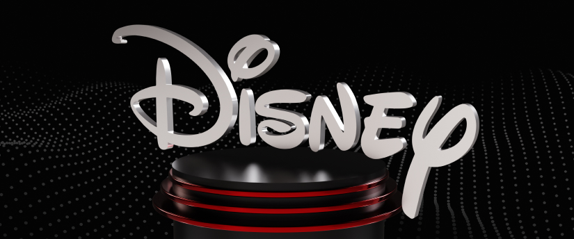 Black background featuring the iconic Walt Disney logo with stylized lettering and a magical, whimsical design.