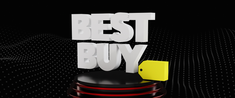 BestBuy logo on a black background, showcasing the iconic yellow and blue design.
