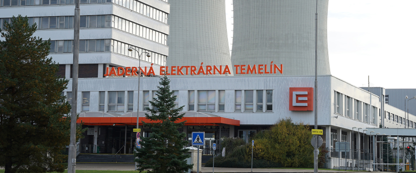 A large building featuring a prominent sign that reads "elektroenergetika" in bold letters.