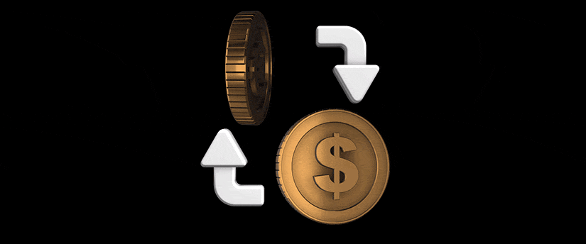 A shiny gold coin displaying a dollar sign, representing financial value and commerce.