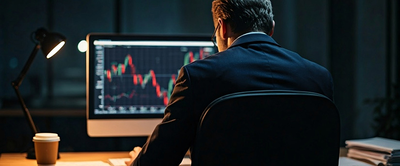 A man in a suit holding an instrument, symbolizing expertise and precision in the best trading practices.