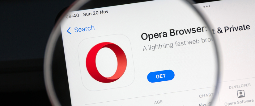 Image of the Opera browser interface showcasing its private browsing feature for enhanced online privacy.