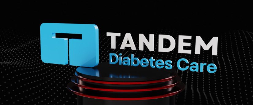 Logo of Tandem Diabetes Care featuring a modern design with the company name prominently displayed.