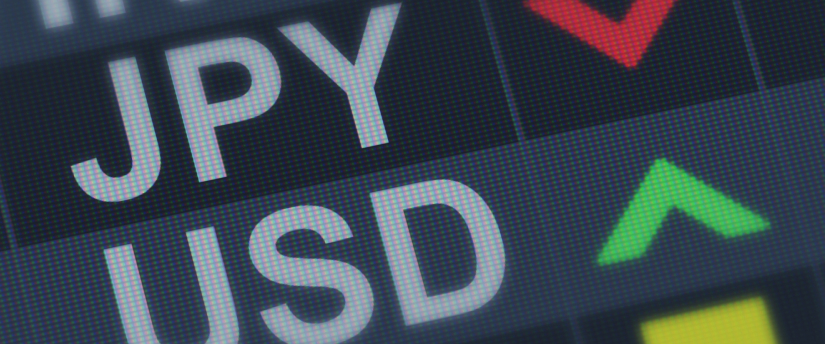 Exchange rate display showing the conversion from Japanese Yen (JPY) to US Dollar (USD).