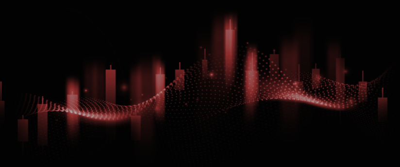 A red background featuring a flowing wave pattern, creating a dynamic and vibrant visual effect.