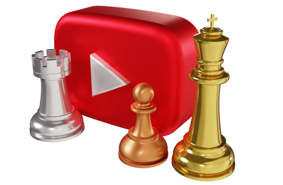 A collection of chess pieces arranged around a red box containing a single chess piece.